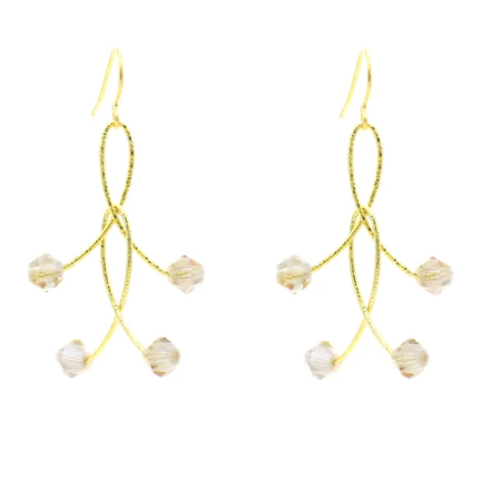 Golden Mystic Crystal Orbit Earrings